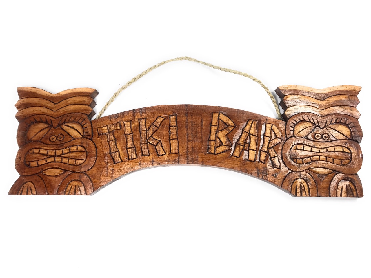 Tiki Sign w/ Hand Carved Tikis 20" - Tiki Bar Decor | #dpt539450 Tiki Sign w/ Hand Carved Tikis 20" - Tiki Bar Decor | #dpt539450